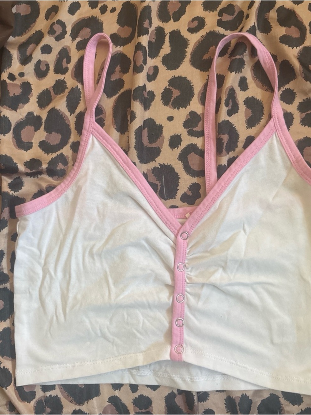 PacSun White Tank Top with Pink Trim